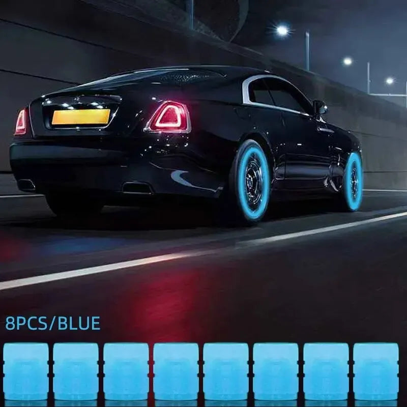 8PC GLOWING Valve Stem Caps
