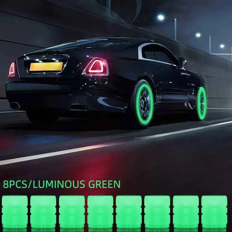 8PC GLOWING Valve Stem Caps