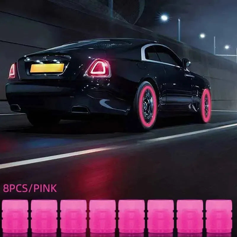 8PC GLOWING Valve Stem Caps