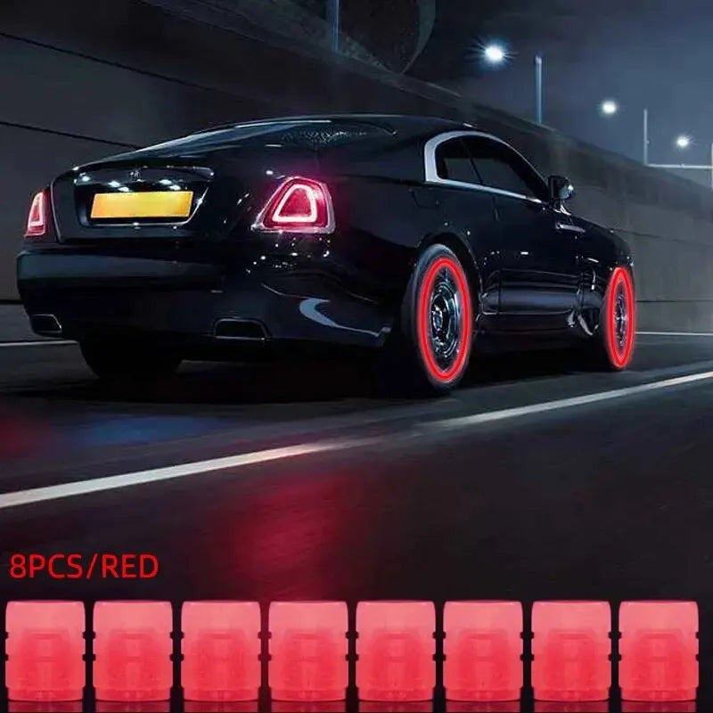8PC GLOWING Valve Stem Caps