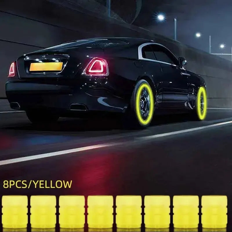 8PC GLOWING Valve Stem Caps